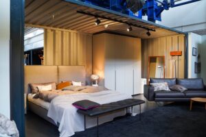 Schlafen Polsterbett modern Braun