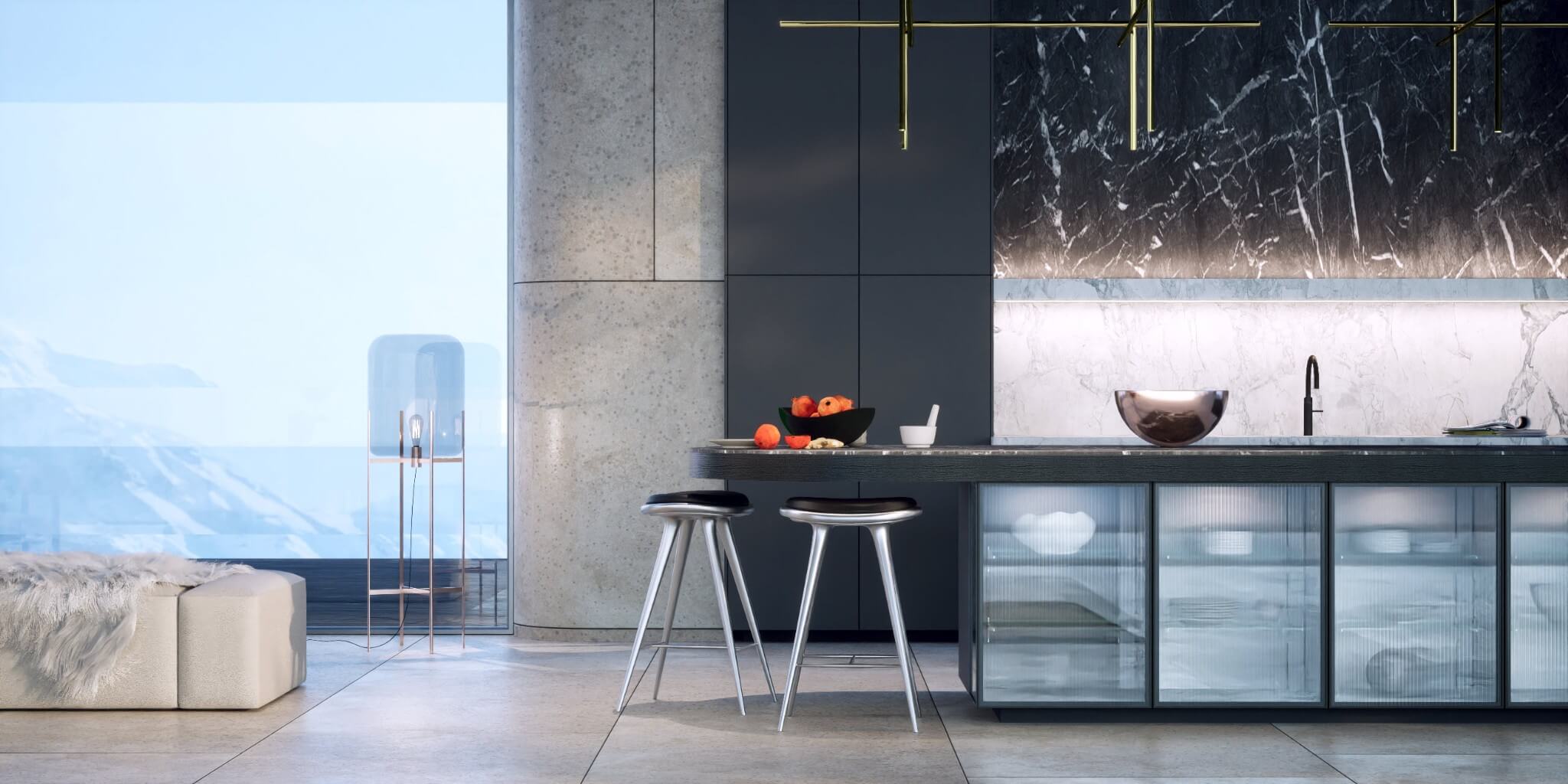 SieMatic Mondial Designkueche mit Tresen rund