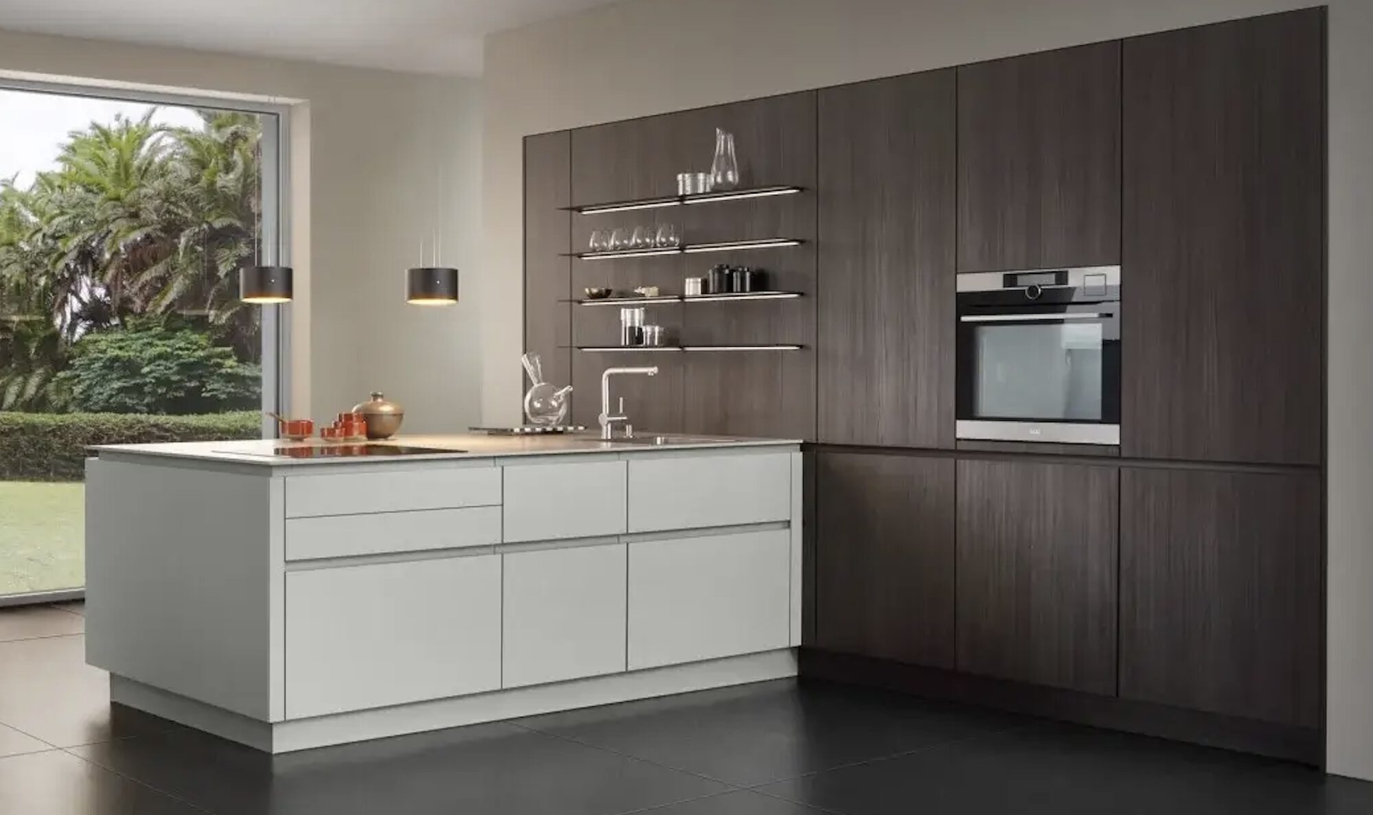 LEICHT Designküche mit Halbinsel matt