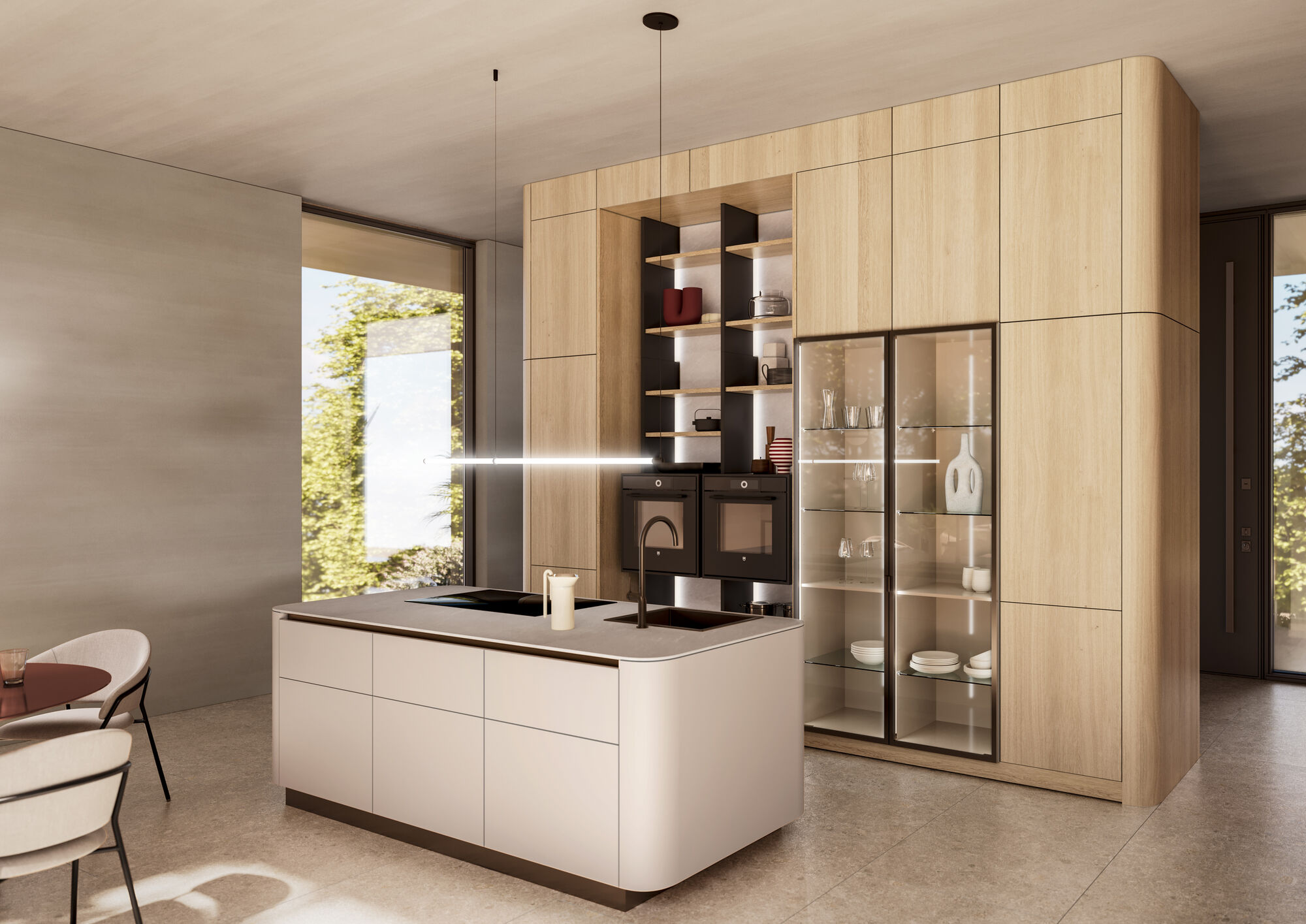leicht-designkueche-rundwangen-kochinsel-vitrine