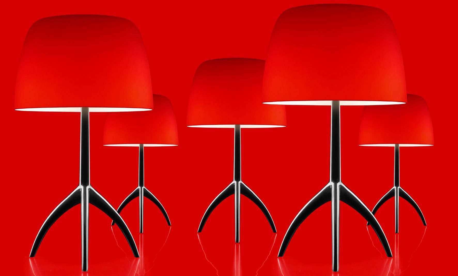 Foscarini Lumiere Tischleuchten in Rot