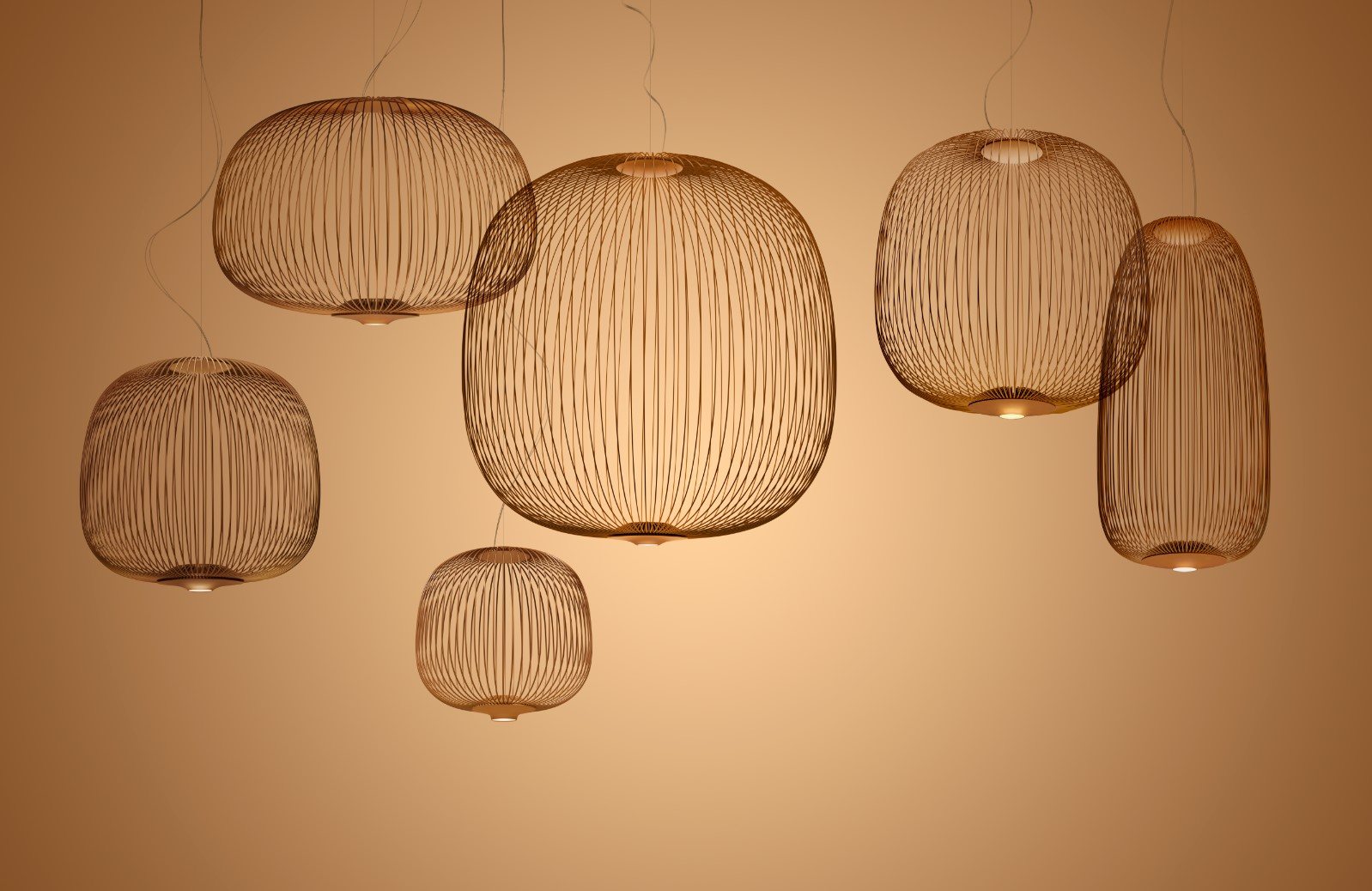 Foscarini Spokes Hängeleuchten aus Drahtgeflecht
