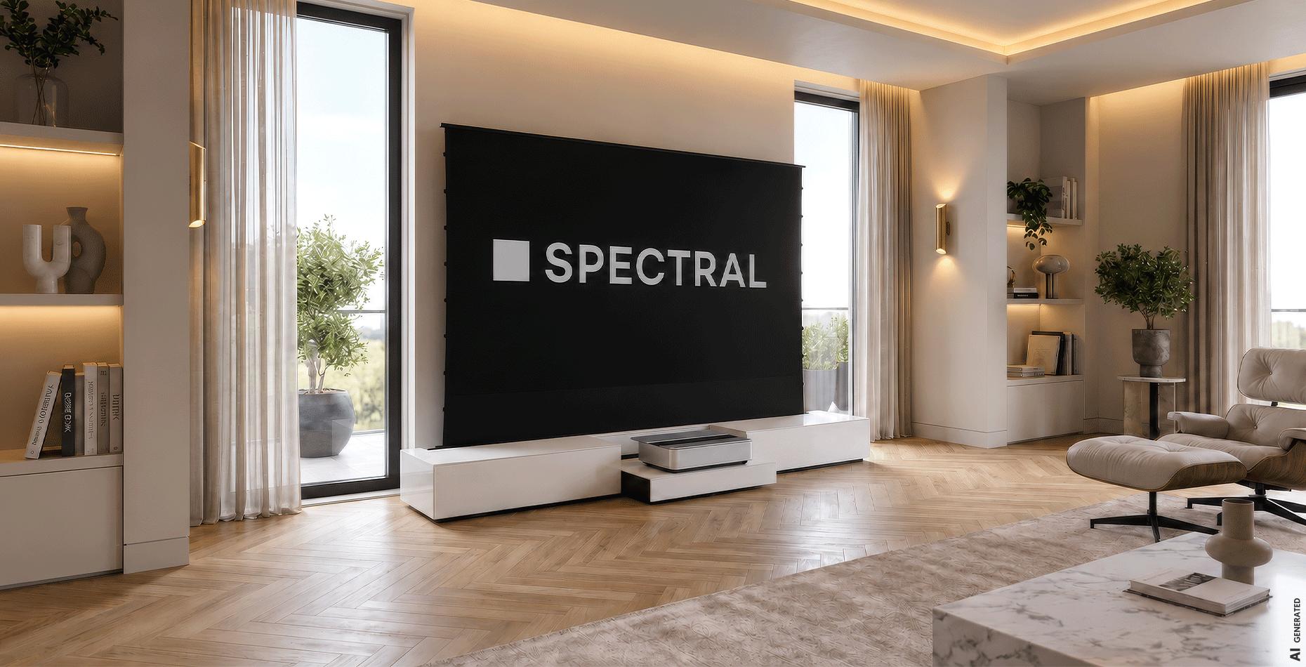 Spectral Cinema mit ausgefahrener Leinwand am Abend