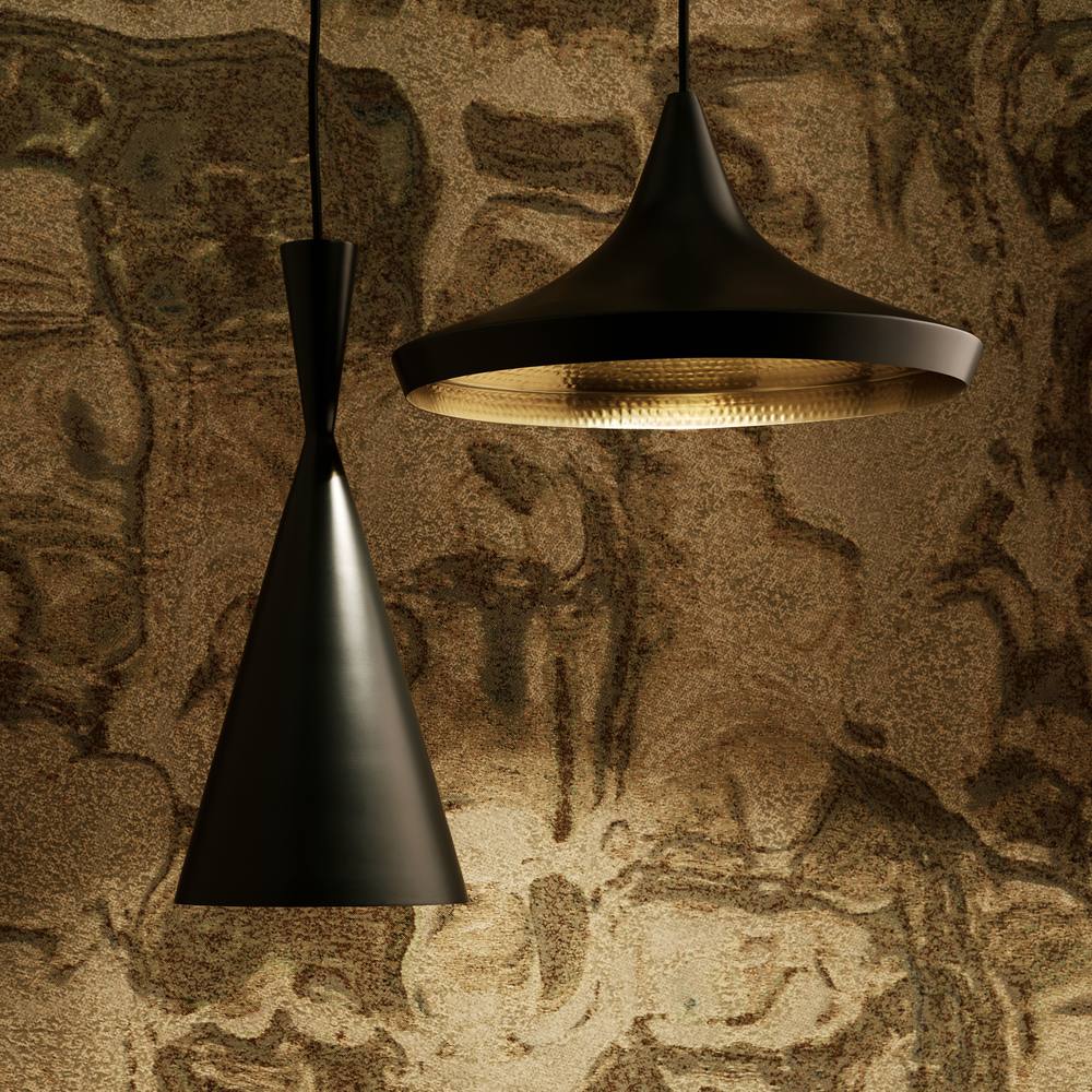 Tom Dixon Beat Pendelleuchten aus gehämmertem Messing