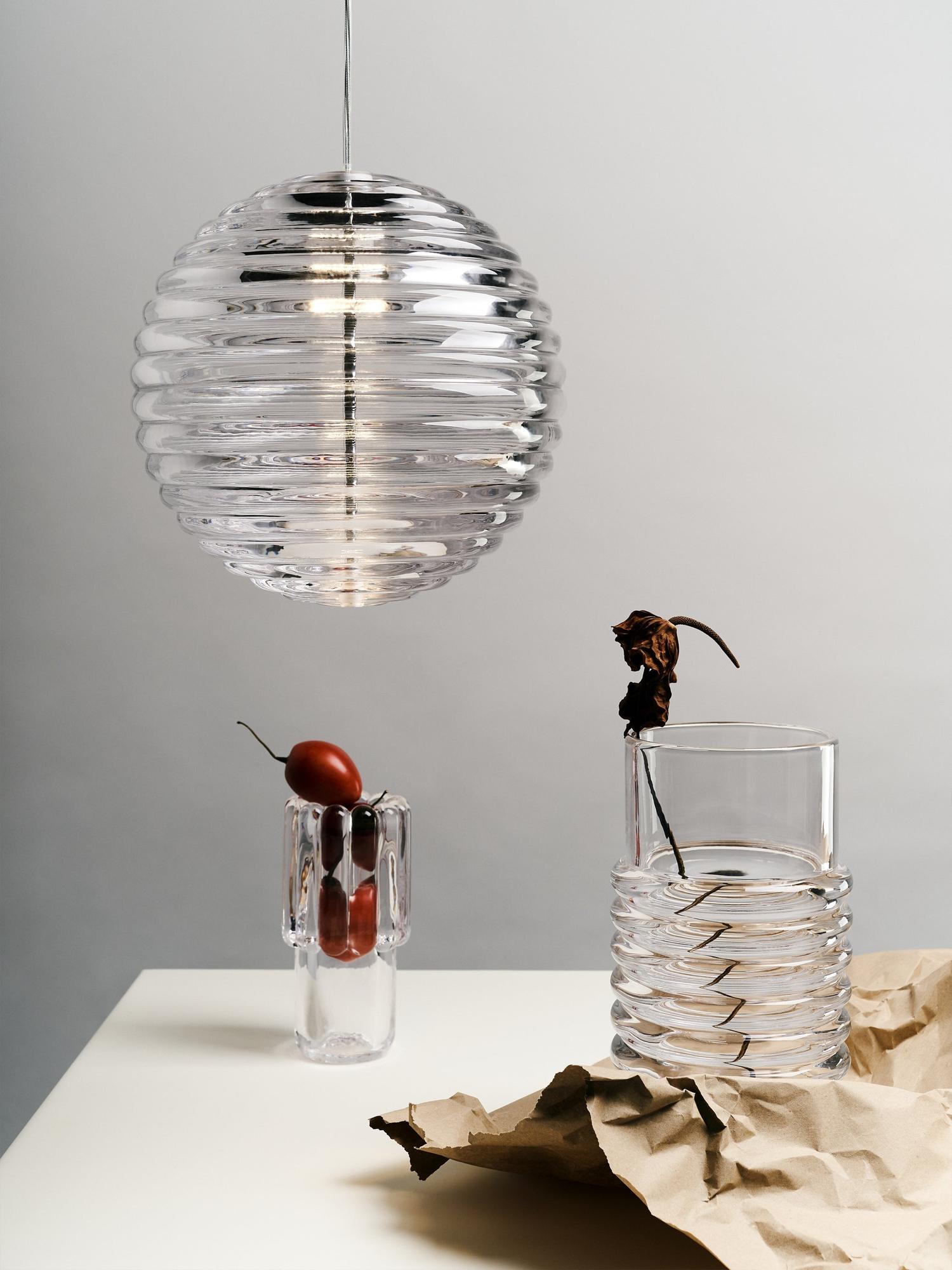 Tom Dixon Press Pendelleuchte aus klarem Pressglas